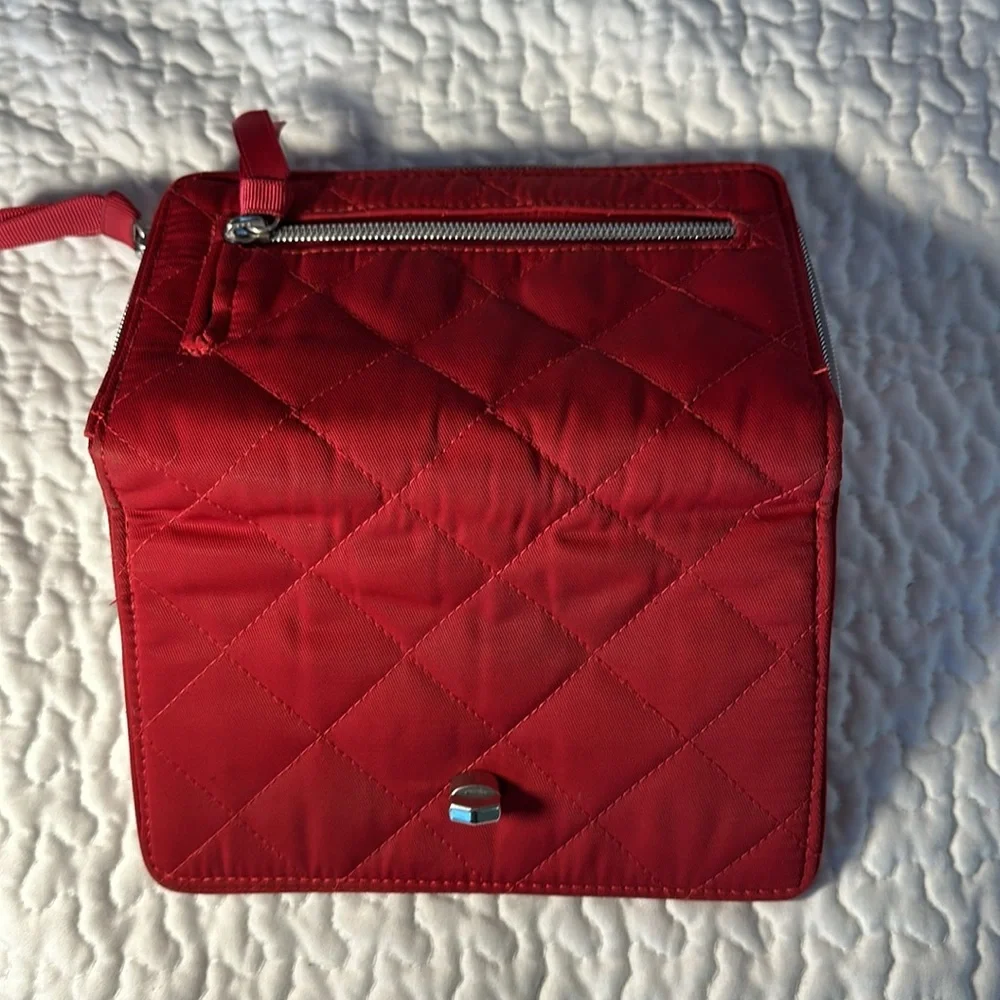 Vera Bradley Red Microfiber Turnlock Wallet - Picture 7 of 9